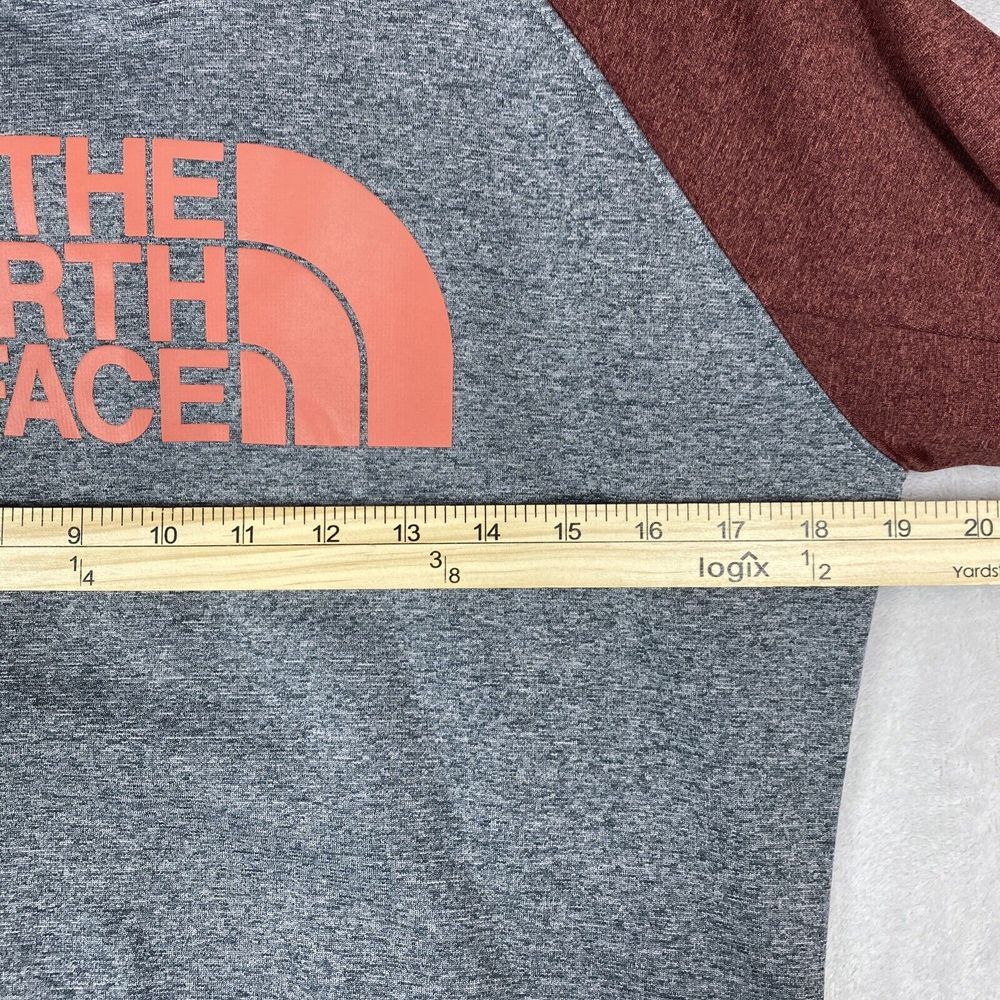 The North Face Hoodie Sweatshirt Women Size Medium Gray/ Maroon Pullover - Picture 4 of 8